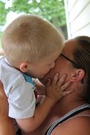 boy kisses aunt