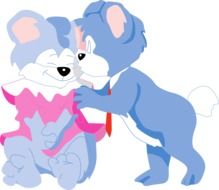 clipart of blue Bears in love