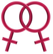 isolated pink symbol of homosexual relationships