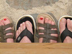 Feet with the shoes