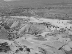 Tourists on a plateau in the valley of love