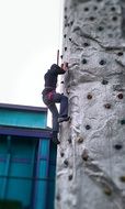 Man is climbing