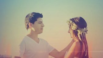romantic couple in love