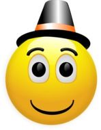 emoticon smiley in the black hat