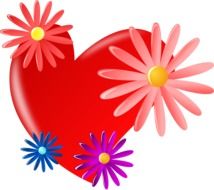graphic image of a red heart in flowers