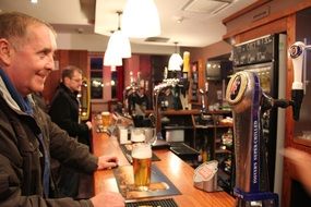 Men are drinking beer