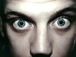 closeup picture of man eyes