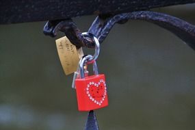 Red padlock with the heart on it