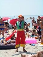 clown on the beach