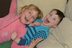 Girl and boy are playing