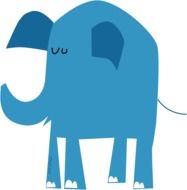 graphic image of a funny blue elephant