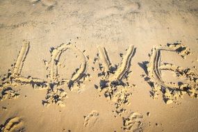 love word on the beach