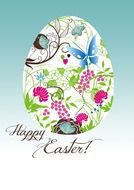 greeting card with painted easter egg