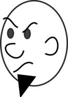 angry bald man, cartoon face