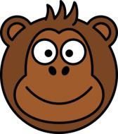 drawn cartoon monkey face