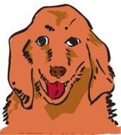 clipart, illustration of domestic golden retriever
