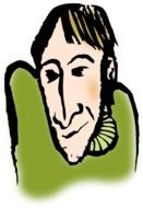 colorful caricature of an adult man