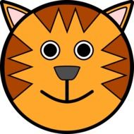 head circle stripes tiger drawing