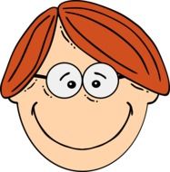 painted head of a redhead boy with glasses