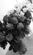 black and white of the bouquet