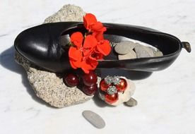 black pump on the stone
