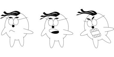 three faces creatures angry aliens