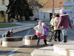 Playing children in the park