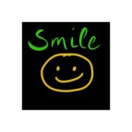 smile, yellow smiley on black background drawing