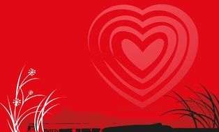Greeting red card for valentine's Day