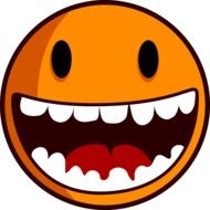 orange smiley with white teeth