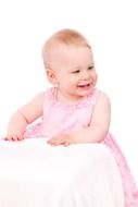 little girl in a pink beautiful dress