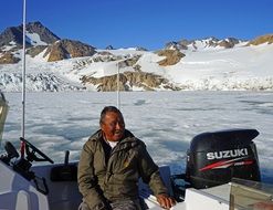 greenlander in a boat