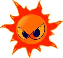 Clipart,picture of burning sun