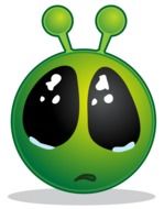 clipart of the crying alien