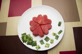 hearts of watermelon and greens