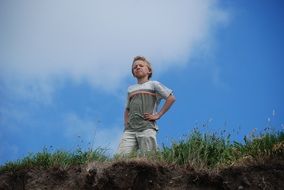 lonely boy in the field