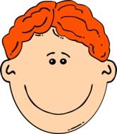 red-headed boy's head