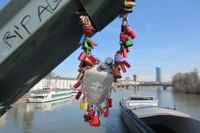 love locks on brige, frankfurt, germany