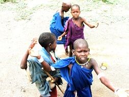 African children in national costumes