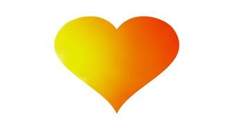 orange yellow heart on a white background