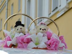 wedding car with soft toys