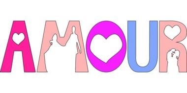 amour pink text drawing