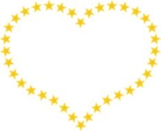 clipart of the yellow starts in a heart shape