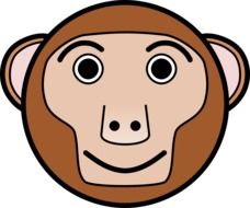 Clipart,picture of brown monkey's head