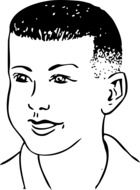 Black and white portrait of the boy as a clipart