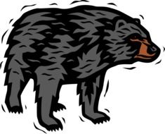 black angry bear drawing