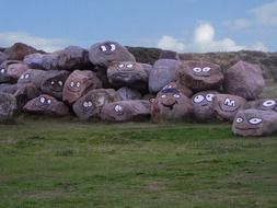 stones with eyes