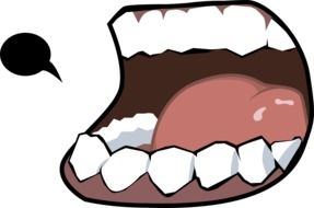 open shouting mouth with sharp teeth