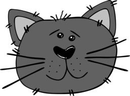 cartoon cat head drawn