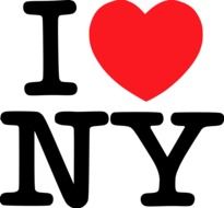 i love ny text drawing